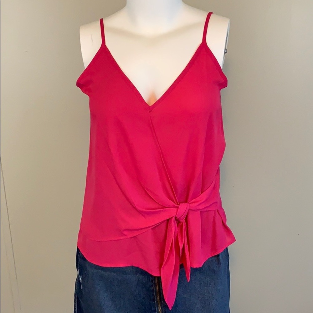 Plus Spaghetti Strap Faux Wrap Tunic